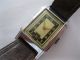 Schöne,  Alte Armbanduhr Rechteckig 40er Jahre Schwarz/weiß Mech.  Werk Handaufzug Armbanduhren Bild 3