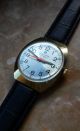 Junghans Armbanduhr Handaufzug Dunkles Lederband 70er Jahre Vintage Armbanduhren Bild 3