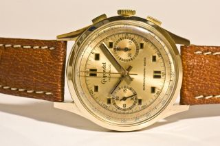 Großer Gigandet Chronograph Valjoux 7733,  18k Rotgold Swiss Rar,  Ca.  1969 Bild