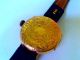 Antike Armbanduhr 750er/18 Kt.  Gold.  Handaufzug - Mittelgroß - Verziert Vintage Armbanduhren Bild 1