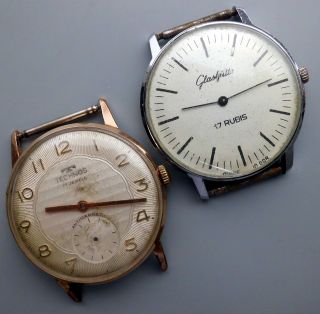 2 Alte Uhren Konvolut Technos Swiss,  Glashütte - Handaufzug Mechanisch Bild