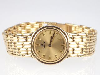Le Blanc 585 Gelb Gold Damen Armbanduhr M.  Goldenem Zifferblatt,  Mechanisch Bild