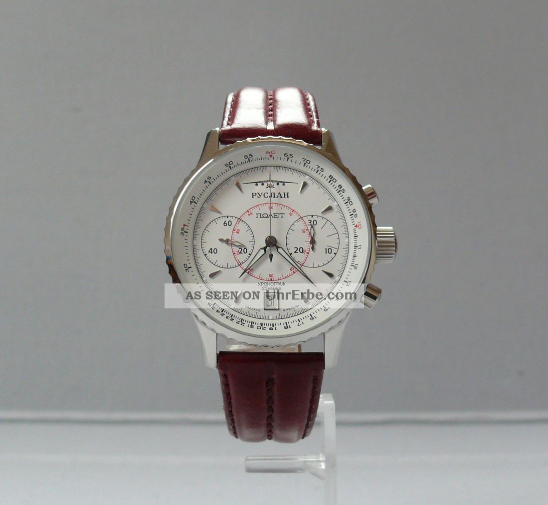 Poljot Ruslan Mech.  Chronograph (37.  18 - 405) Armbanduhren Bild