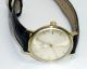 Klassiker Herren Uhr Armbanduhr Doxa Handaufzug 585/14 Karat Gold Mit Lederband Armbanduhren Bild 3