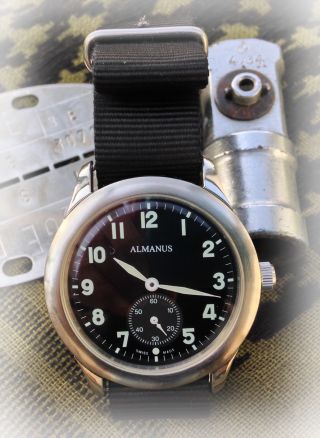 Armbanduhr Dienstuhr Militäruhr Mechanisch Handaufzug Eta Peseux 7001 Swiss Made Bild