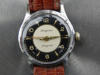 Dugena Antike Herren Armbanduhr Dugena Jongster Antichoc mechanisch Handaufzug ~1960 