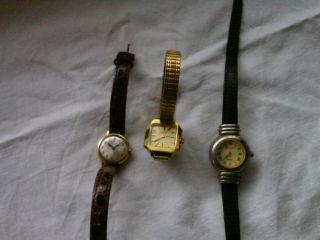 3 Damen Armband Uhren,  Junghans,  Greiner,  Pallas Bild