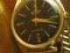Buler De Luxe,  Herrenarbanduhr Vergoldet,  60er Jahre Mit Schwarzem Zifferblatt Armbanduhren Bild 2