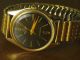 Buler De Luxe,  Herrenarbanduhr Vergoldet,  60er Jahre Mit Schwarzem Zifferblatt Armbanduhren Bild 5