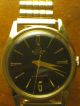 Buler De Luxe,  Herrenarbanduhr Vergoldet,  60er Jahre Mit Schwarzem Zifferblatt Armbanduhren Bild 7