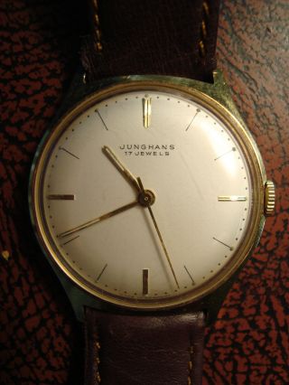 Junghans Max Bill Armbanduhr 60ge Jahre Handaufzug Gold Läuft Einwandrei Bild