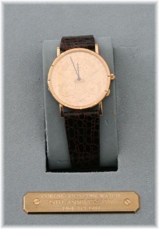 Corum Herren Armbanduhr Coin Watch 20 Dollar 1900 Handaufzug Bild