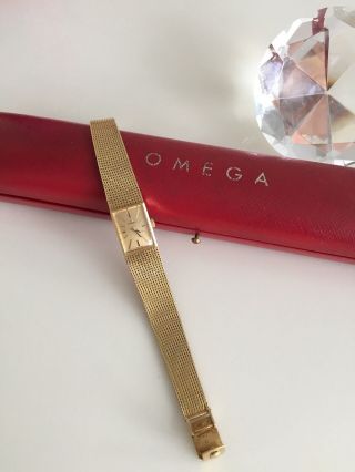 Vintage Omega Goldband - Uhr Handaufzug GehÄuse & Band 750 Gold 17 Jewels 485 Kal Bild