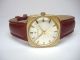 Junghans Goldene Vintage Herrenuhr Mit Neuem Lederband J 620.  50 Handaufzug Armbanduhren Bild 1