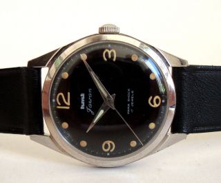 Hmt Jawan France Armbanduhr Edelstahl Handaufzug Vintage Military Watch 60/70er Bild