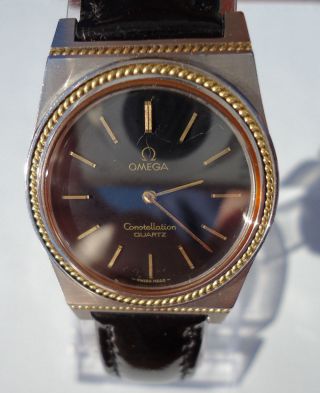Vintage Omega Constellation Quartz Steel And Gold Watch Bild
