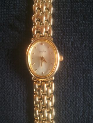 Sehr Schöne,  Elegante Damen Armbanduhr,  Citizen Watch Hart Vergoldet Bild