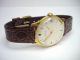 Junghans 1965er Vintage Dress Watch Herrenuhr Mit Datum & Neuem Kroko Lederband Armbanduhren Bild 2