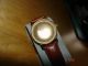 Omega Seamaster Gold 585 Herrenuhr Mit Lederarmband Vintage Handaufzug Armbanduhren Bild 4