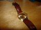 Omega Seamaster Gold 585 Herrenuhr Mit Lederarmband Vintage Handaufzug Armbanduhren Bild 6