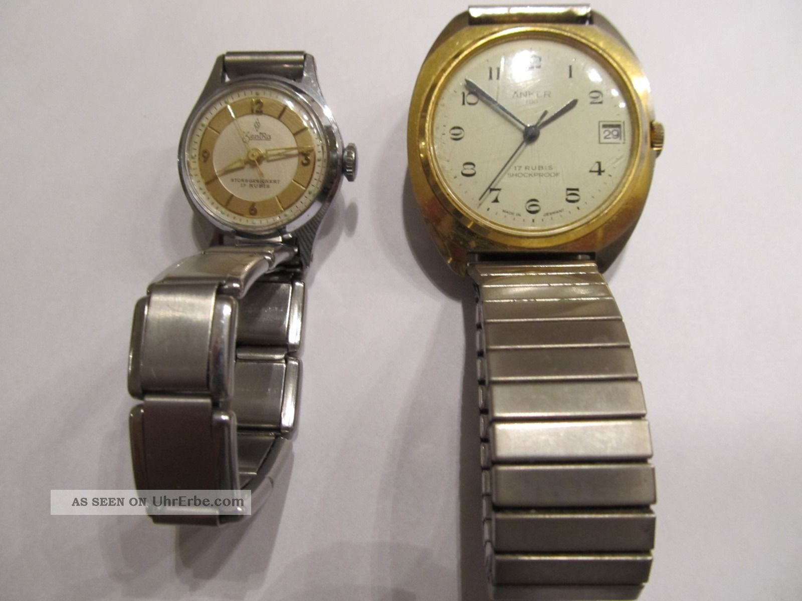 Armbanduhr Uhr Uhren Anker 100 17 Rubis Zentra 17 Rubis Handaufzug An Bastler Armbanduhren Bild