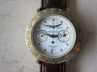 Полет Poljot Gold Eagle Chronograph Russische Uhr Herrenuhr 999 Limitiert Bild