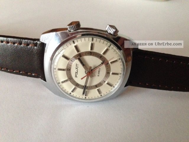SchÖne Poljot Herrenarmbanduhr Handaufzug - Wecker Um 1970 Armbanduhren Bild