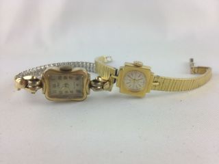 2 ältere Armbanduhren (damen),  Handaufzug,  50er U.  70er Jahre Bild