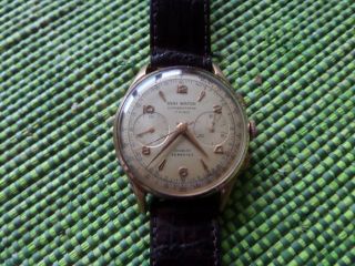 Seni Watch Chronographe,  Xl - 37,  5mm,  40er - Jahre,  Stahl/gold,  Handaufzug Kal.  Venus 175 Bild