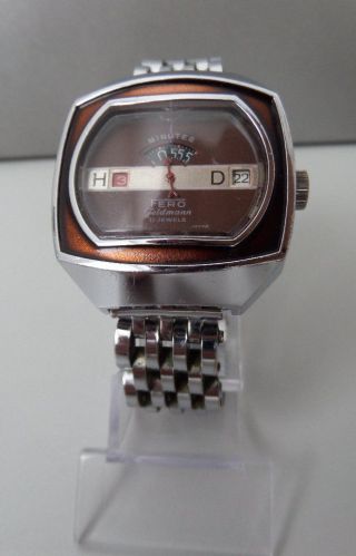Fero Feldmann Digital Handaufzug Alte Armbanduhr Old Mens Wrist Watch Vintage Bild