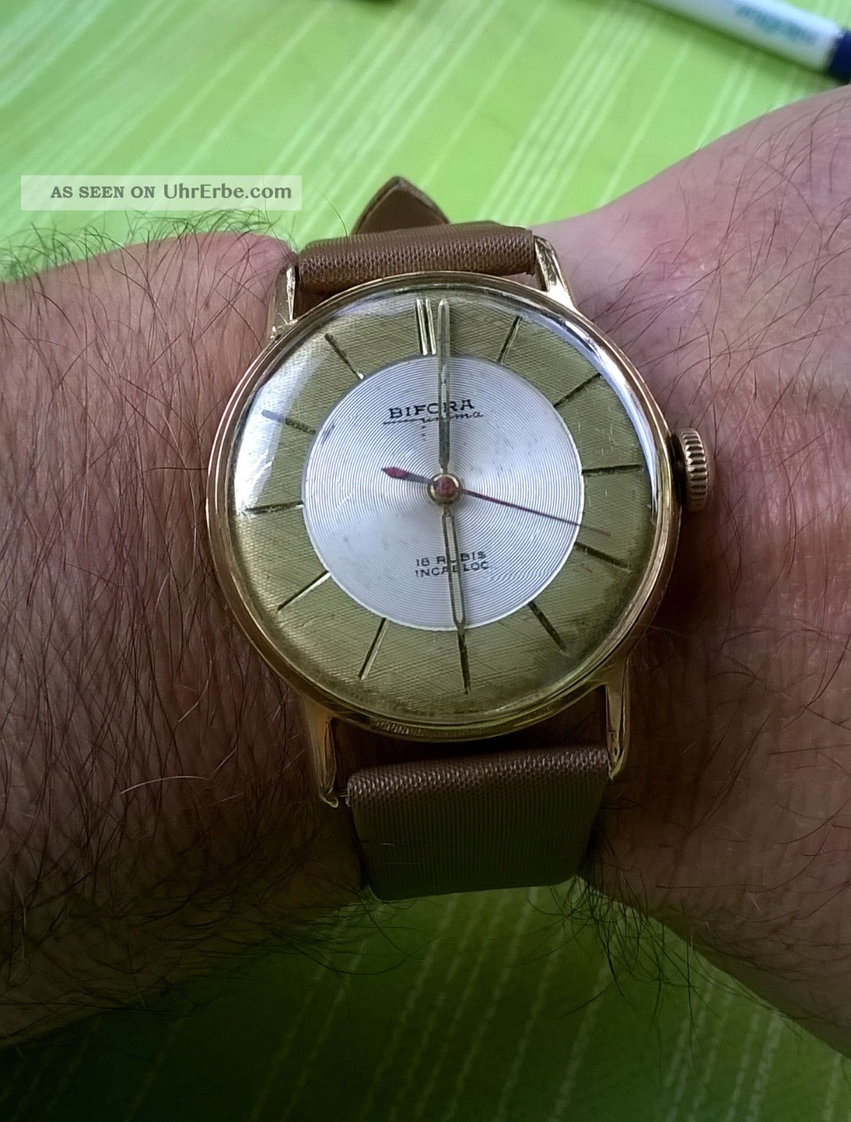 Hau Bifora Unima,  Kaliber 120,  60erjahre,  Handaufzug,  Vintage, Armbanduhren Bild