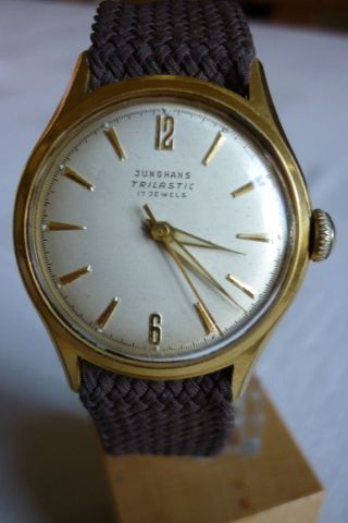 Herrenuhr Junghans Trilastic 17 Jewels Uhr Armbanduhr Handaufzug Bild