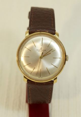 Breitling Geneve Herren Armbanduhr Aus Den 60 Jahren,  Vergoldet,  Rar Bild