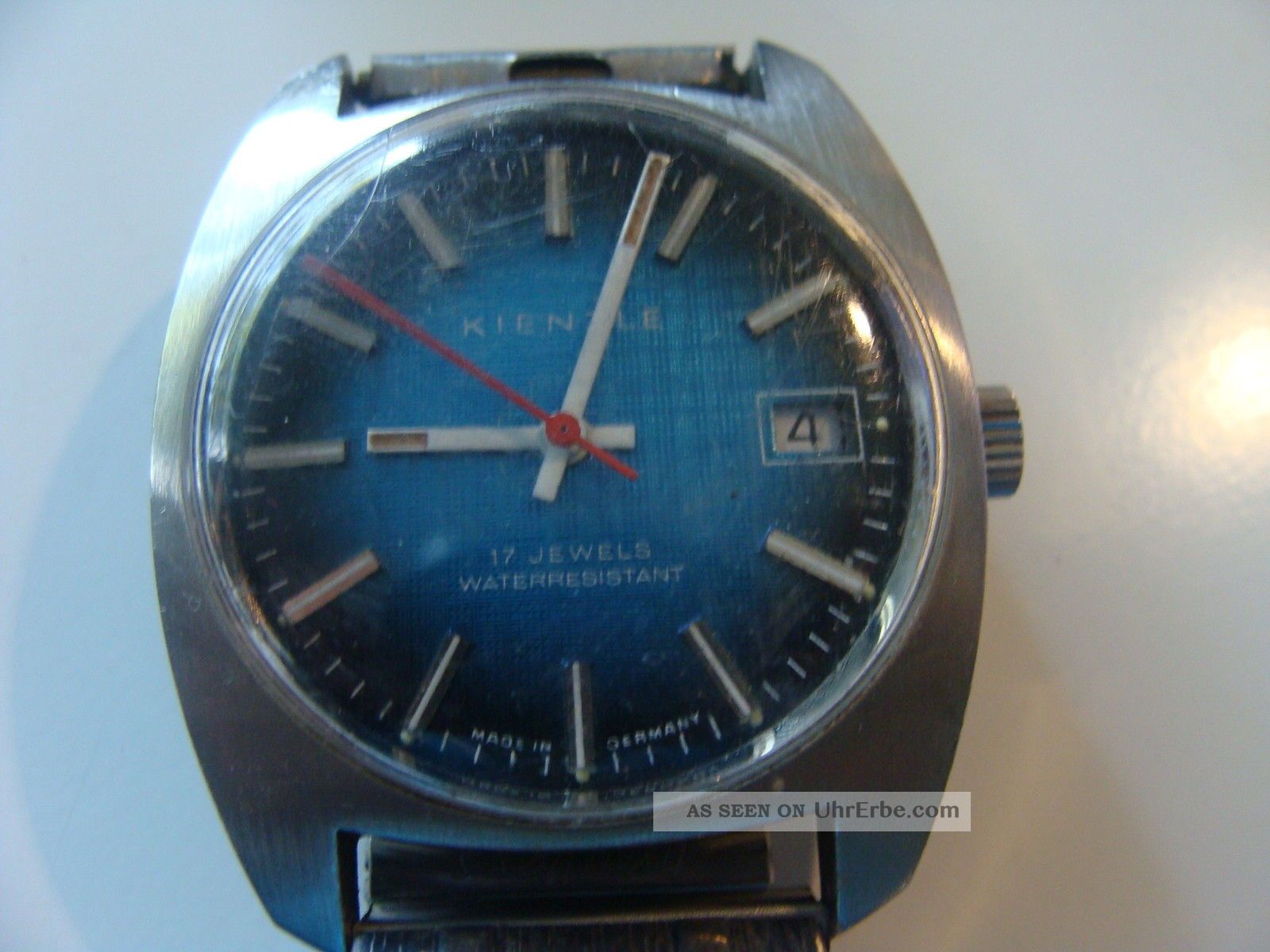 Alte Kienzle Armbanduhr Blaues Zifferblatt 70er Jahre Armbanduhren Bild