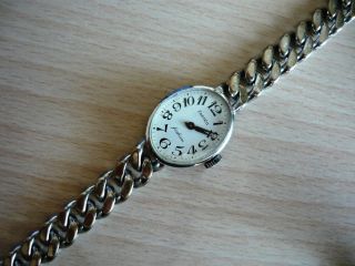 Zentra Damen Armbanduhr Weiß Gold Uhr Vergoldet Antik Vintage Handaufzug Bild
