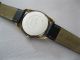 Alte Bellana Armbanduhr Dienstuhr Gold 60er Jahre Schwarzes Zifferblatt Datum Armbanduhren Bild 2