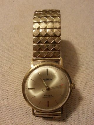 Herren Armbanduhr Silberta 14 Karat Gold 585 Golduhr Automatic Um 1960 Bild