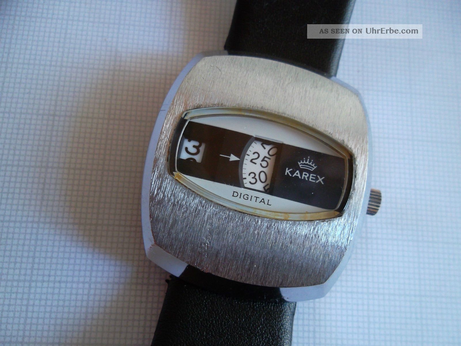 Schöne Große Ruhla - Karex,  Digitaluhr - Scheibenuhr Aus Uhrensammlung 70er Jahre Armbanduhren Bild