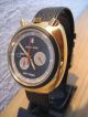 Jacky Ickx Easy Rider Chronograph Bullhead,  Date,  Vergoldet,  Handaufzug,  Kult Armbanduhren Bild 1