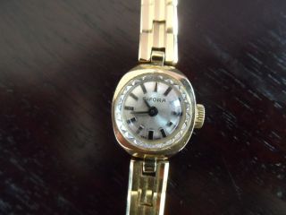Damenuhr Damen Uhr Armbanduhr,  Vergoldet,  Bifora,  Handaufzug,  Ca.  17cm Länge Bild