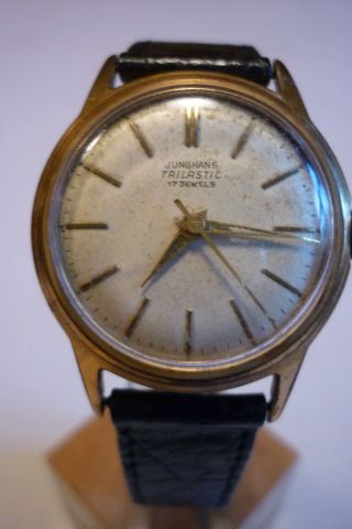 Herrenuhr Junghans Trilastic 17 Jewels Uhr Armbanduhr Mechanisch Bild