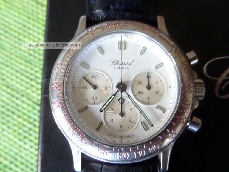 Chopard 1000 Miglia Chronograph,  Hau,  90er - Jahre,  Handaufzug,  Edelstahl.  Box Armbanduhren Bild