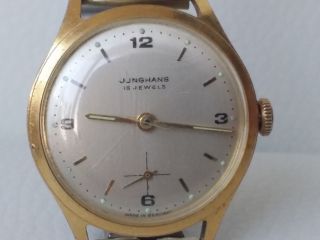 Junghans 17 Jewels Damenuhr Shockproof Uhr Made In Germany Handaufzug Bild