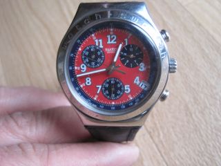 Swatch Herrenchrono,  Lederarmband,  Irony, Bild