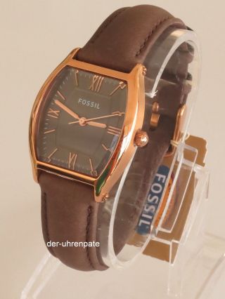 Fossil Damenuhr / Damen Uhr Leder Grau Anthrazit Rose Gold Es3056 Bild