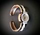 Damen Armband Uhr Armreif Weiß & Kaffee - Gold Fuhua Armbanduhren Bild 1