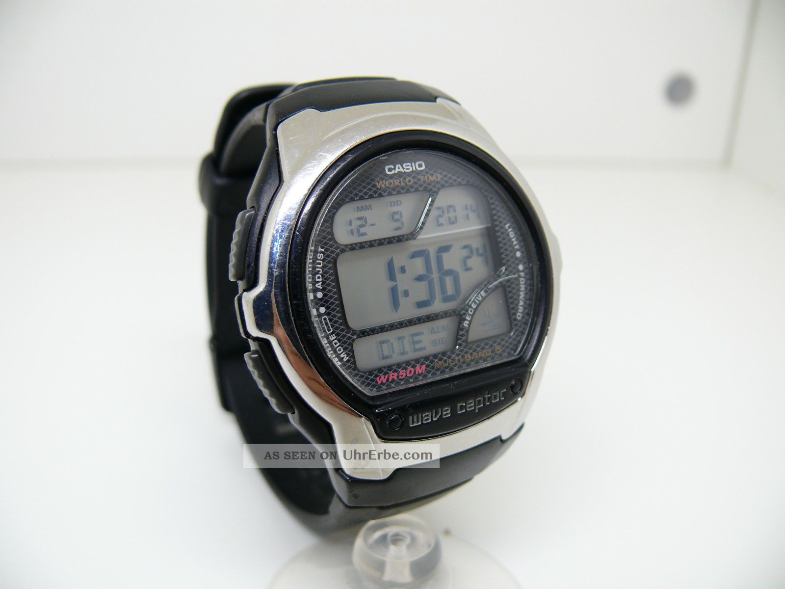 Casio Moon Graph Cinturino Originale Casio In Resina Nera - Per - Foto 3