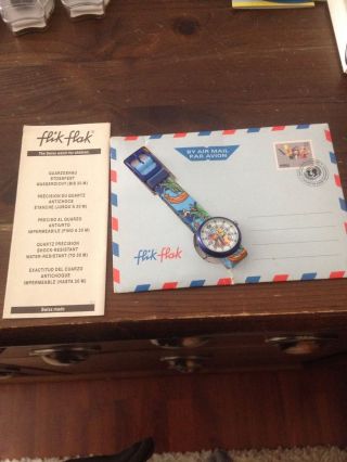 Flik Flak Uhr Neue Batterie Modell1997 Unicef Karte Malkarte Peru O V P Bild