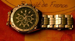 Herren Armbanduhr Quarzuhr ; Edelstahl Sport Armband Uhren Bild