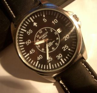 Herren Armbanduhr Avialic1903 Quarzwerk Echlederarmband Schwarz Bild